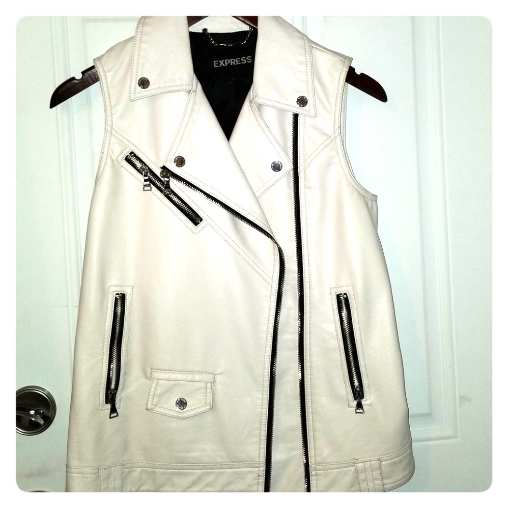 Faux leather vest